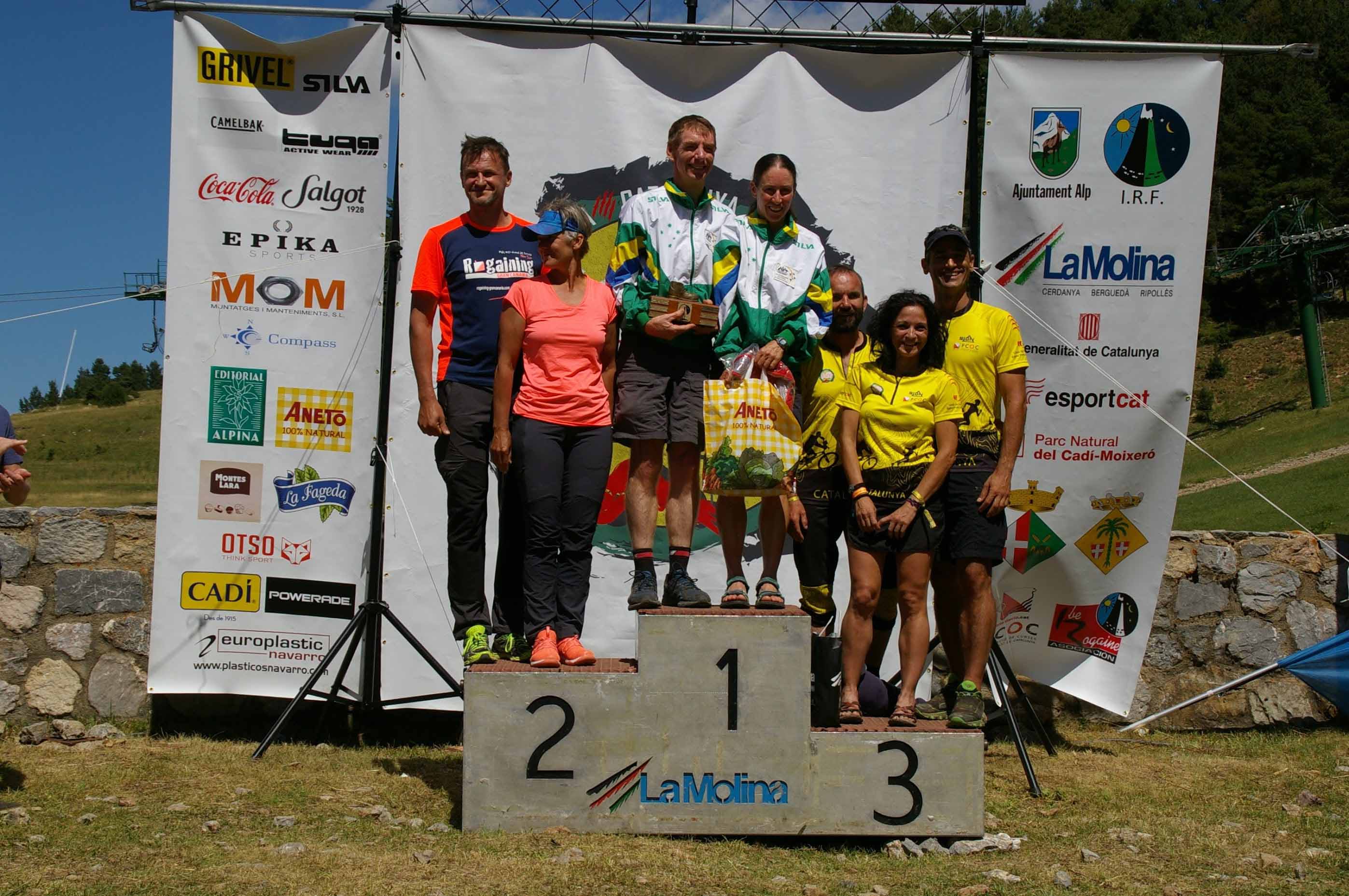 XV trophy winners David and Julie on the podium